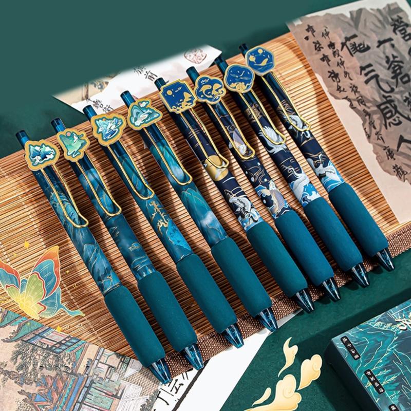 4 Stück Einziehbarer Gelstift mit Metall-Stiftclip Schnelltrocknend Nachfüllbar Journaling-Stift zum Schreiben Notizen machen 0,5 mm Spitze