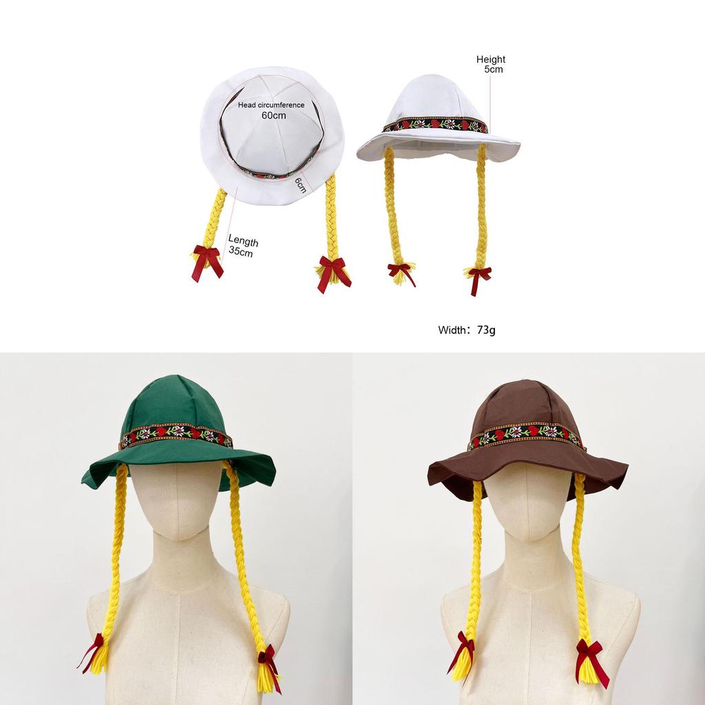 Cappello con treccia costume Oktoberfest per donna in tessuto poliestere Accessori Cosplay Halloween