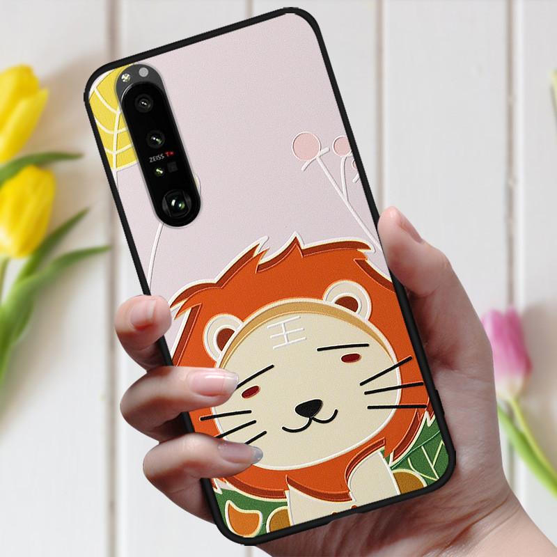 3D Emboss Flower Case For Sony Xperia 10 III Cover Cute Relief Case For Sony Xperia 1 III 5 III 10III Phone Case Coque Fashion