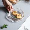 Kreative Muschel-Muschel-Form, Glasplatte, goldfarben, Dessertteller, Geschirr, Küchenutensilien
