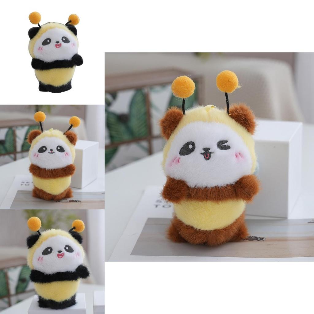 Delightful Panda Bee Plush Keychain In Various Colors Perfect For Creative Gifts 13cm