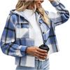 Women's Casual Loose Fit Plaid Jacket, Fashionable Outerwear for Daily Wear and Outings