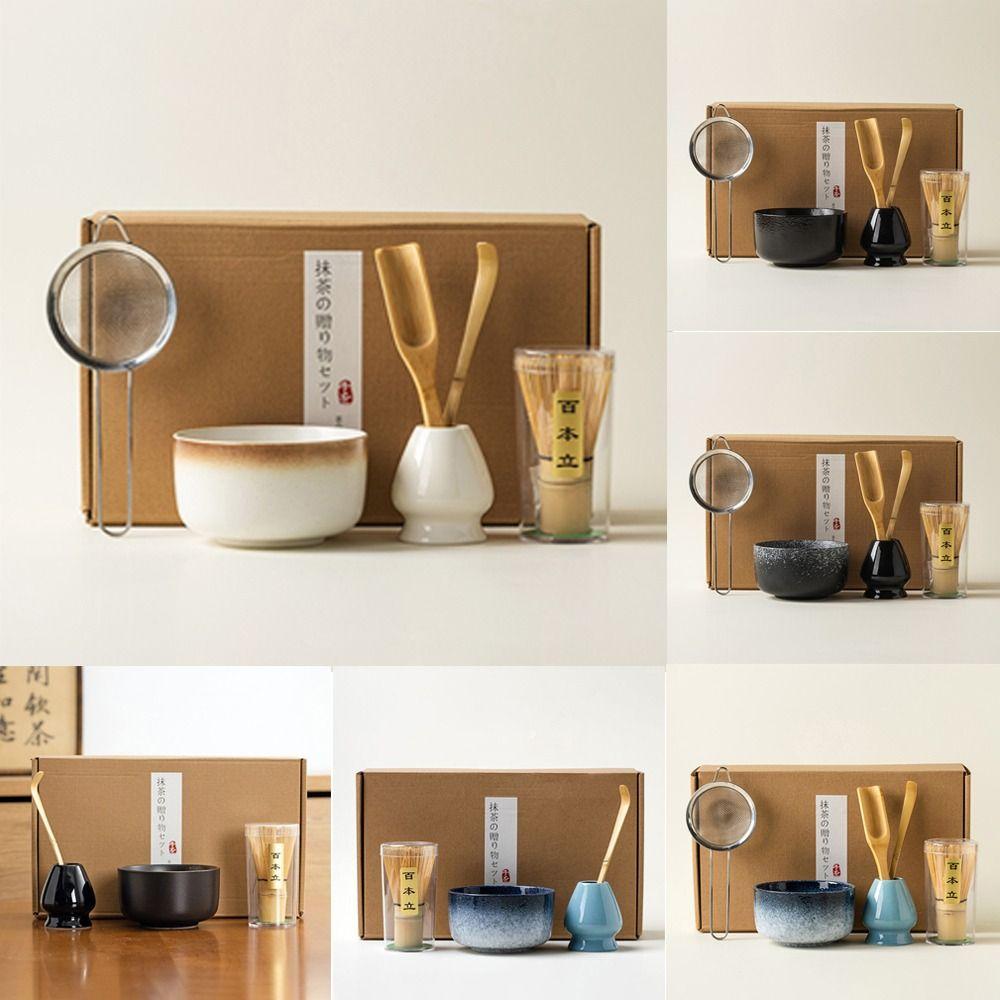 4/6PCS Reusable Matcha Whisk Set Food Grade Japanese Chasen Traditional Match Bowl Stirring