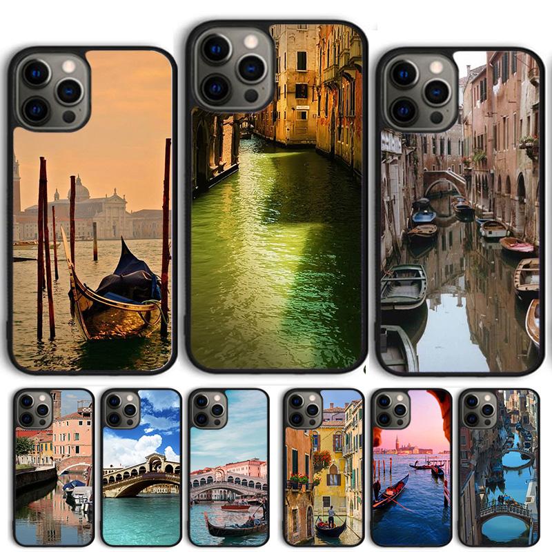 Water City Venice Italy Sunset Phone Case Cover For iPhone 17 Air 15 16 14 13 12 Pro Max 11 Pro Max Plus Coque