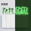 Universal Socket Switch Cover Halloween Light PVC Sticker, Glow in The Dark Skeleton Funny Dancing Wall Art Decal, Luminous Sticker for
