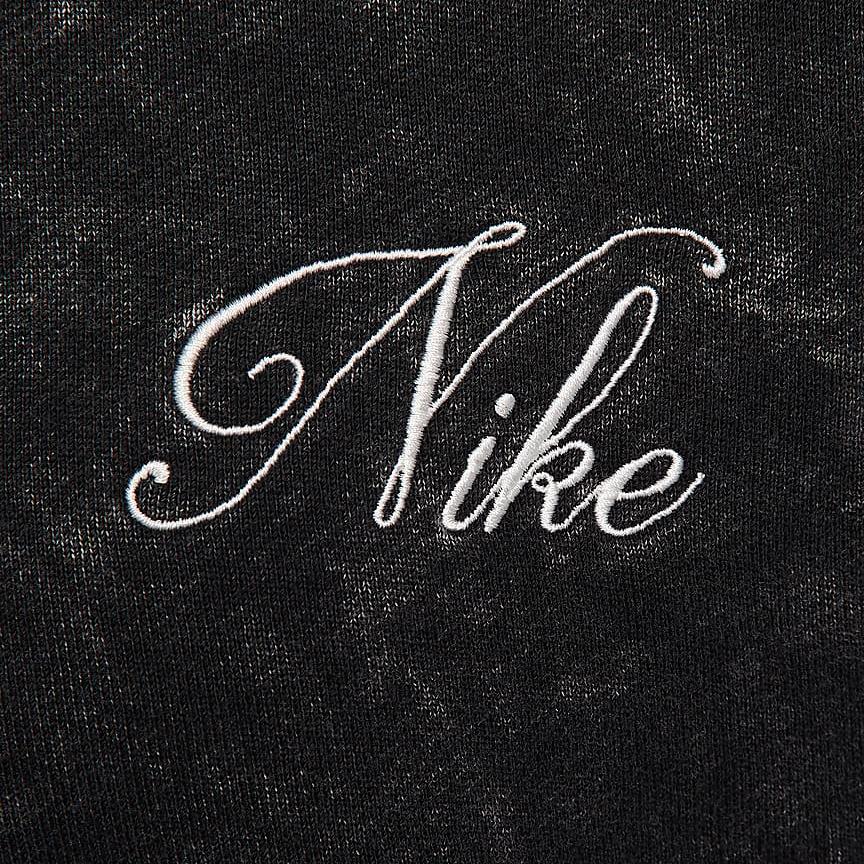 Nike Sportswear Washed Design Letter Logo Full Zip Hooded Jacket Women jackets Black HQ4750-010