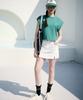 Candini White Basic Slit Mini Skirt