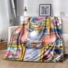 1pc. Cartoon Dumbo Elephant Circus Theme Blanket, Home Decor Gift for All Seasons,Soft Flannel Throw Blanket, Living Room, Travel, Camping,