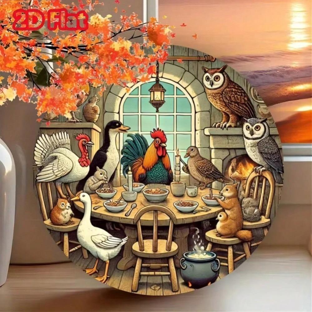 Vintage Farmhouse Metal Wall Art Goose Rooster Sign Home Cafe Decor