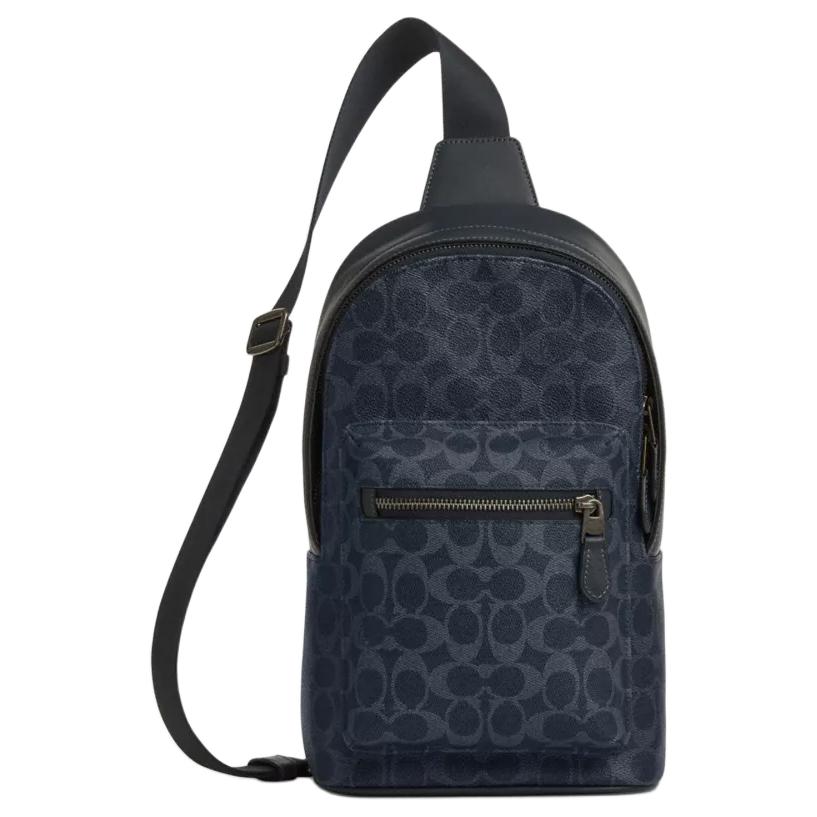 

Coach West Pack Crossbody Bag Blocked Signature Denim Light Denim Casual Daily Travel CBI92-QBY2Y Basic Set (Bag+Dust Bag)