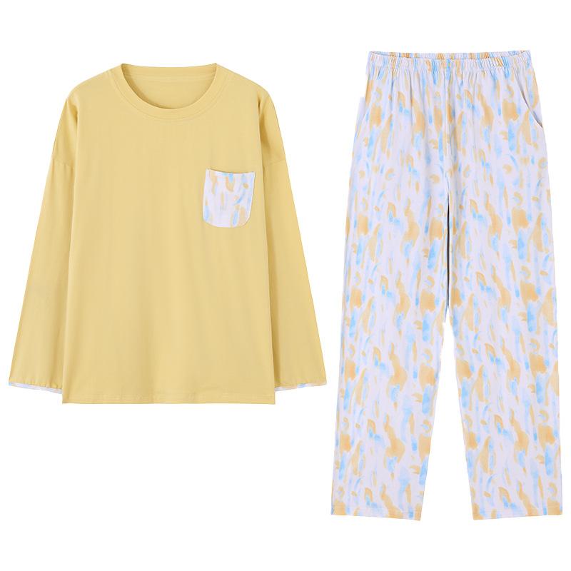 Pajamas Ladies Spring and Autumn Spring and Autumn Cotton Long Sleeve Homewear Cotton Summer Thin Large Size Air Conditioning Clothing