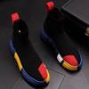 Modedesigner Socken Schuhe Mode Lässig Herren High Top Speed Coach Schwarz Glänzend Zapatos Hombre a1