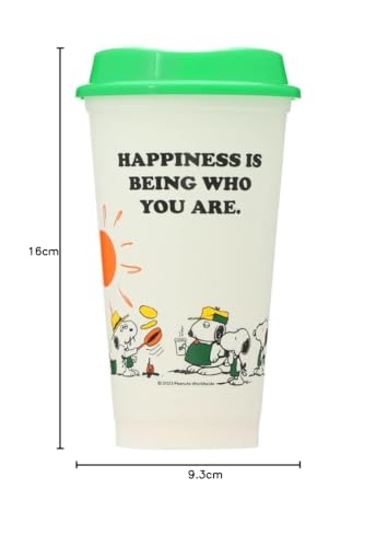 Starbucks Polypropylene Reusable Cup, Snoopy & PEANUTS, Off-White, 473ml