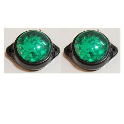 2x LED Green Auxiliary Lamp (12V, 6 LEDs) – Universal Marker/Decoration Light – Waterproof, Ultra-Bright, Long-Life – 12001804 (Green)