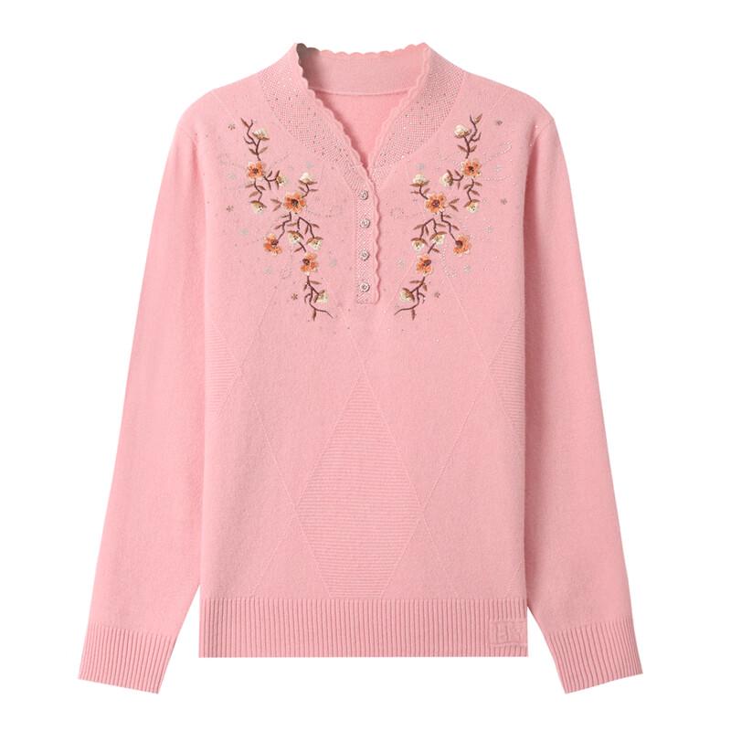 Hengyuanxiang 100% Wool Ethnic Jacquard Women's Sweater
