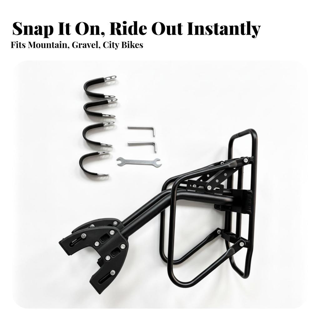 Rear Rack with Side Guard Rails Universal Bike Luggage Carrier Heavy-Duty