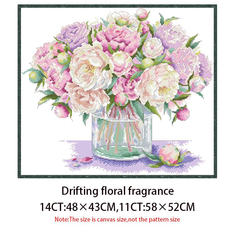 Flower Vase Series Cross Stitch Pattern Kits Embroidery Needlework Sets Unprinted Canvas 11CT14CT DIY Crafts Home Decor Painting