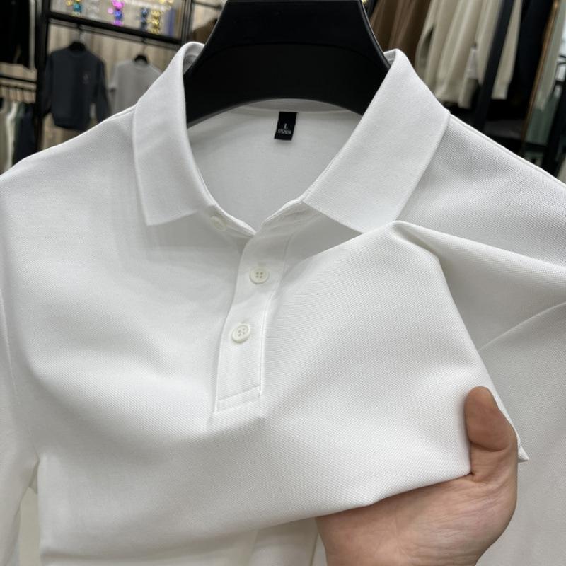 Long Sleeve Lapel Collar Loose Fit Fashion T-Shirt M