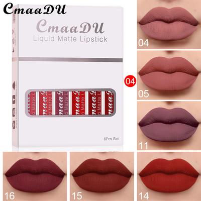 CmaaDu 6 Filled Matte Without Sticking Cup Lip Gloss