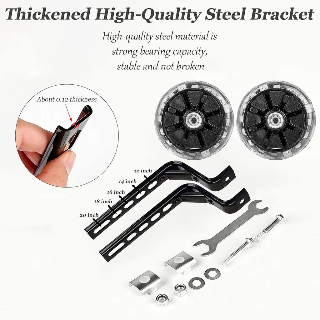 2PCS Bicycle Training Wheel Accessories Wear Resistant Silent Balance Auxiliary Wheels Children Riding Universal12-20 Inch Bike
