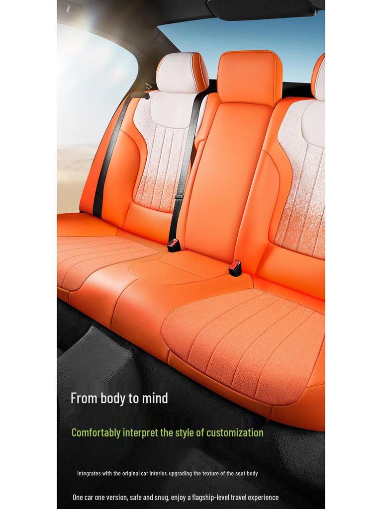 Universal Gradient Linen Car Seat Cushion for Five-Seater Models - Fashionable, Wear-Resistant Interior Fabric