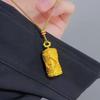 Gold Four-Faced Buddha Prayer Wheel Pendant with Rotatable Sand Gold Barrel Chain