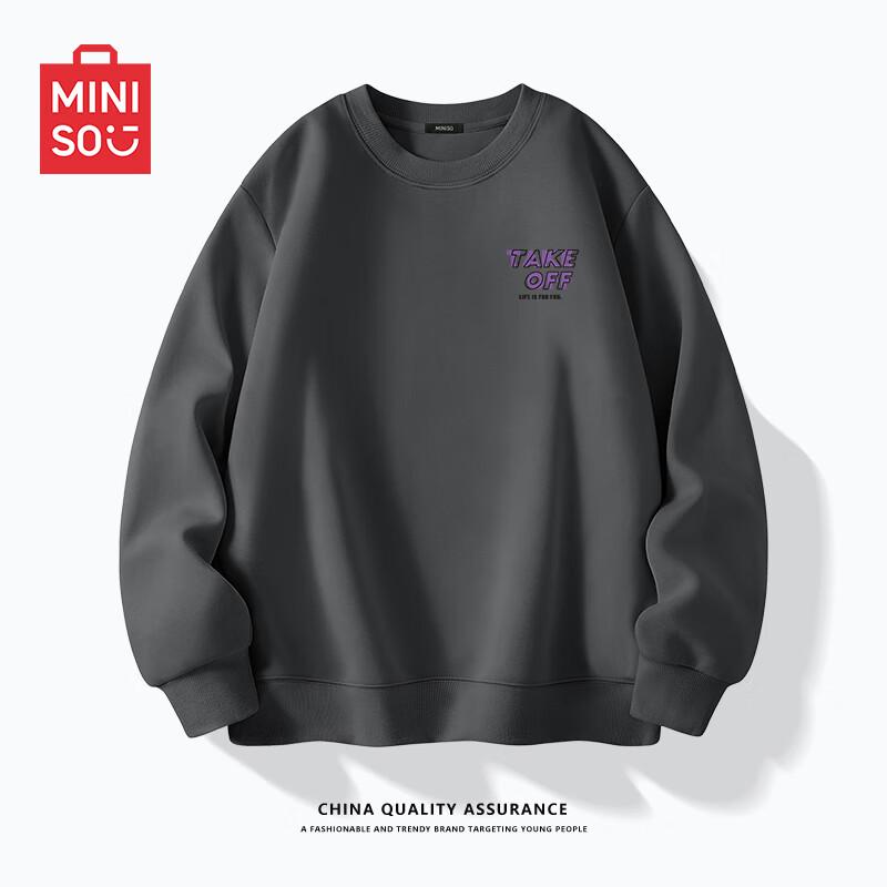 

MINISO Men s Heavyweight Loose Fit Crewneck Sweatshirt 5XL