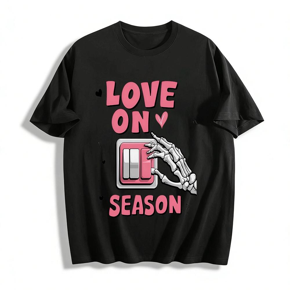 

Love On Season Skeleton Hand Graphic Casual Top Pure cotton T-shirt XXS