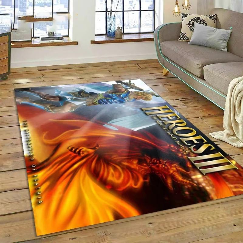 HD Heroes of Might and Magic Retro Games Rug Carpet for Living Room Bedroom Decor,Floor Mat Non-slip Decoration for Sofa Doormat