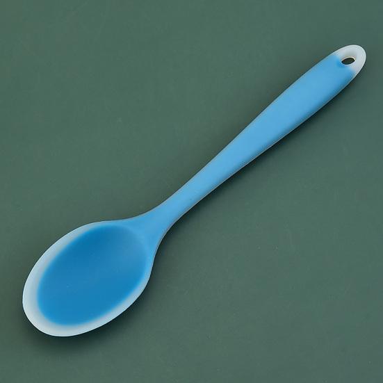Rice Spoon High Temperature Resistance Solid Color Soft Silicone Non-stick Food Grade Eating Tool Stable Smooth Edge Soup Spoon Kitchen Tool