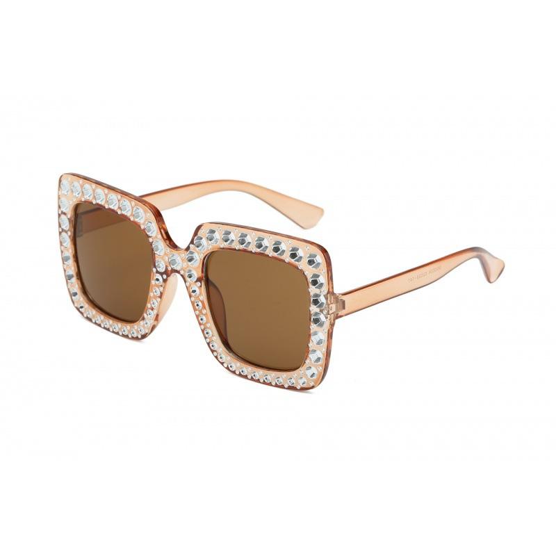 Starry Sky Sunglasses With Diamond Accents, Large Frame Glasses, Square Sunglasses, Street Style Trendy Personalized Sunglasses For Women