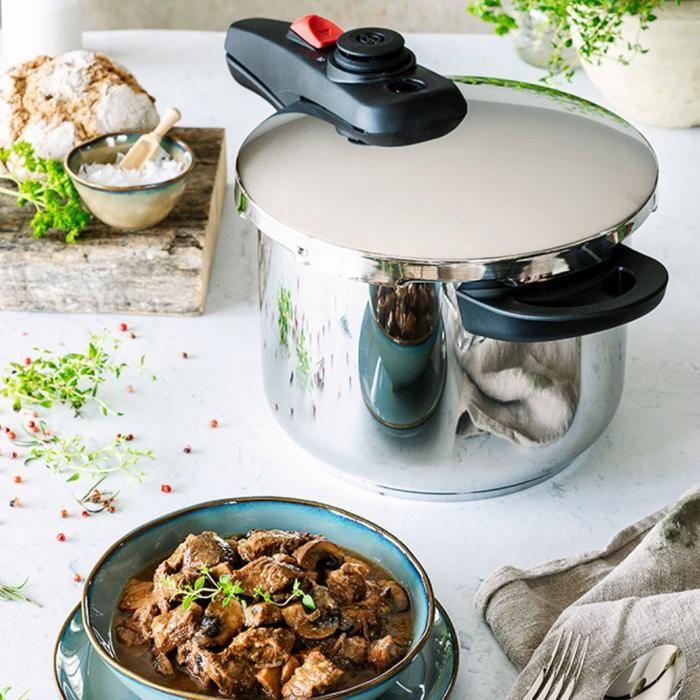 Bra allure | rychlovarný hrnec 6 litrů, vyrobený z nerezové oceli 18/10, se 2 programy vaření a systémem
