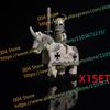 N501U-504U Medieval Castle Knight Building Blocks Figures Four Side UV Printing King Warhorse Weapons Accessories Toys Kid Gifts