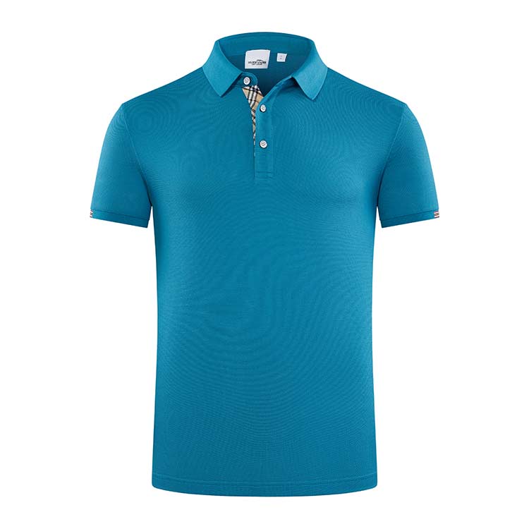 YHHC 98698  190G Long-staple Cotton Liquid Ammonia Beaded Lapel Polo Shirt