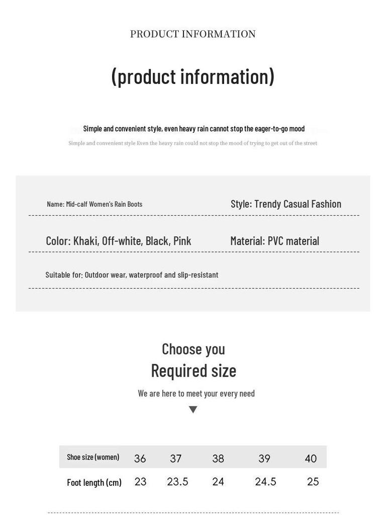 Women's High-Top Non-Slip Velveteen-Lined Waterproof Rubber Rain Boots