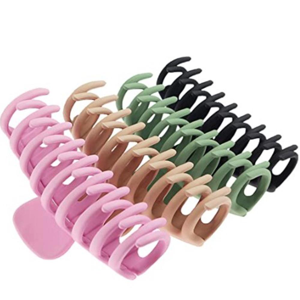 Matte Hair Clips for Women and Girls - Rectangle and Double Row Small Claw Clips for Thin/Medium Fine Hair - Nonslip Jaw Clips