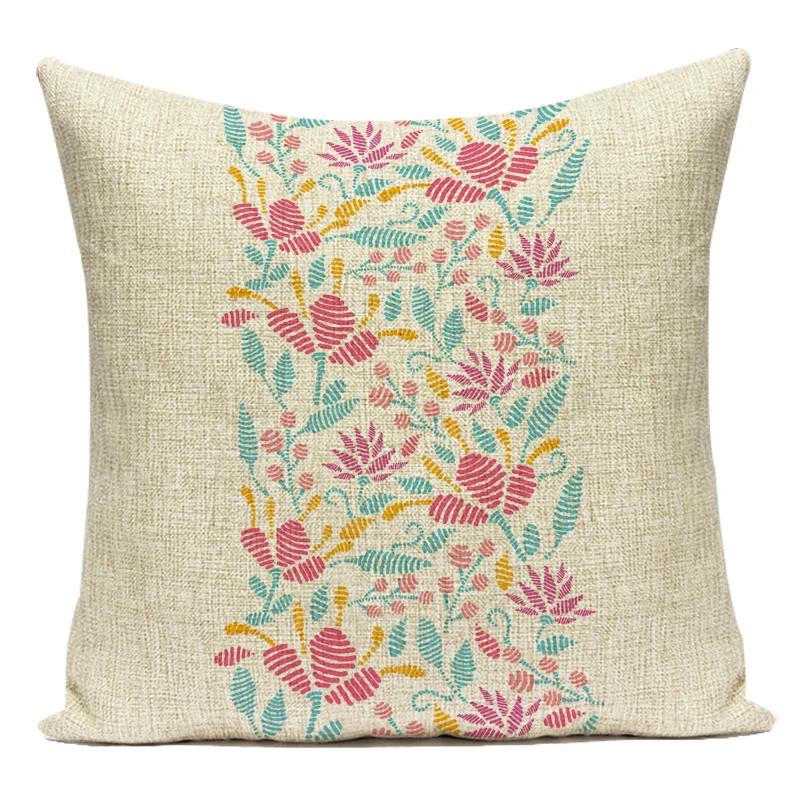Polyester Boho Geometric Mandala Flowers Decorative Pillows Sofa Home Bedroom Cushion Cover Pillowcase