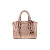 Pendentif Logo Lettre Série Ciara Sac de Soirée en Cuir de Vache Sac Ravioli Sac à Main Porté à la Main Épaule Bandoulière pour Femme Rose Doré