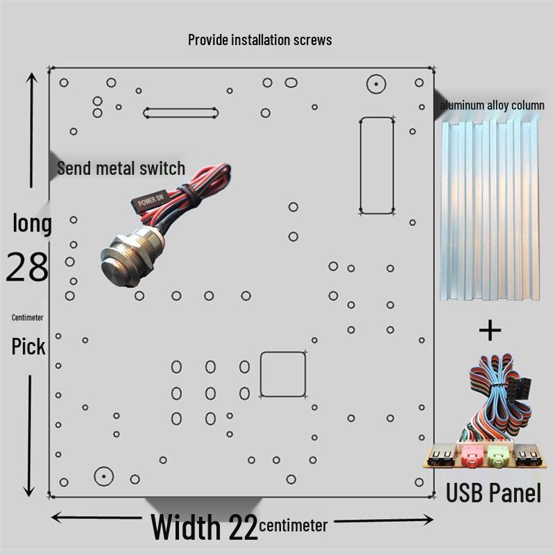 Einfaches Acryl-Gehäuse mit offenem Rahmen für MATX/ITX-Motherboards
