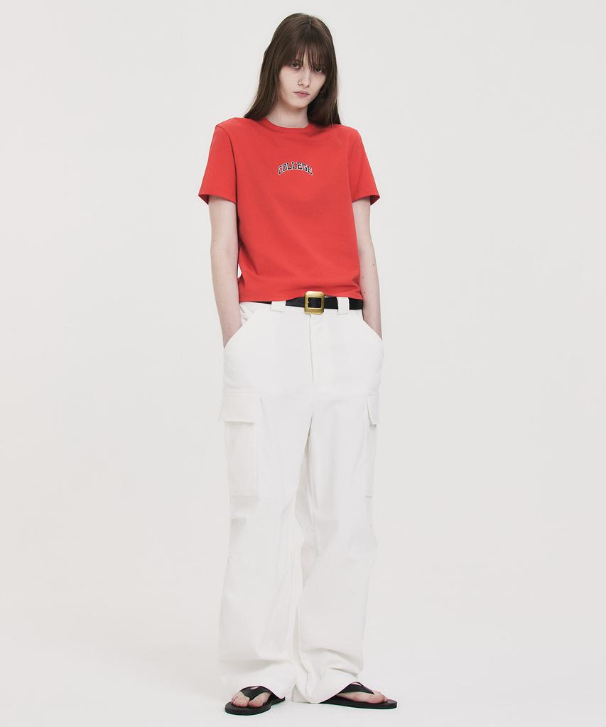 NOHANT College Cropped T-Shirt Red