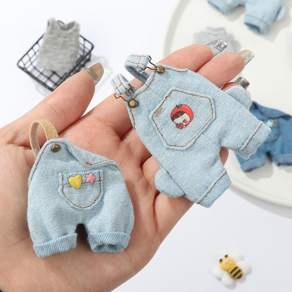 Kids Toys Casual Wears 1/12 Dolls Fashion Jeans Clothes Accessories Overalls T-shirt Casual Pants