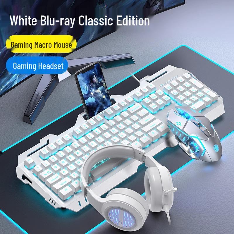 Gaming Keyboard & Mouse Set: True Mechanical Feel, with Headset & Extra Light Option