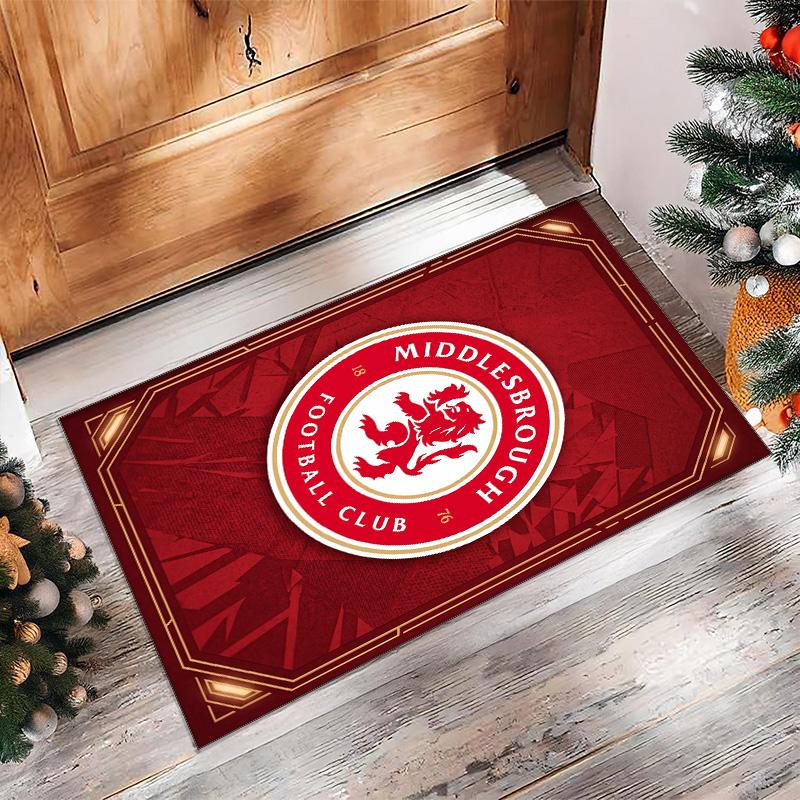 Tappeto Morbido per Pavimento Antiscivolo Decorazione Sportiva Middlesbrough FC Calcio Calcio Pattern per Camera da Letto