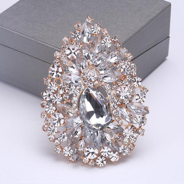 High End Ostentatious Luxury Exquisite Large Rhinestone Colored Brooch Girls Atmospheric Clothing Accessories