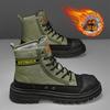 Martin boots herr höga vinterskor med tjock sula fleecefodrade stövlar herr arbetsstövlar varma tjock klack fleecefodrade varma