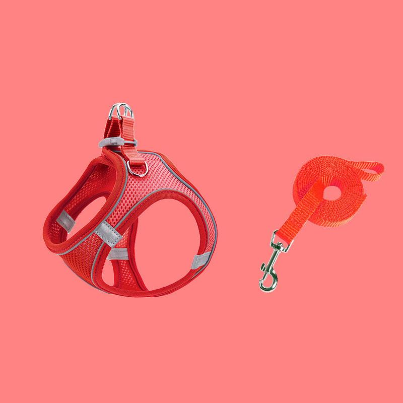 

Регулируемый ремень для защиты от побега для маленьких кошек, шлейка для котят, легкий дышащий мягкий жилет для домашних животных, жгут для проводов, ремень для выгула котят XXS красный