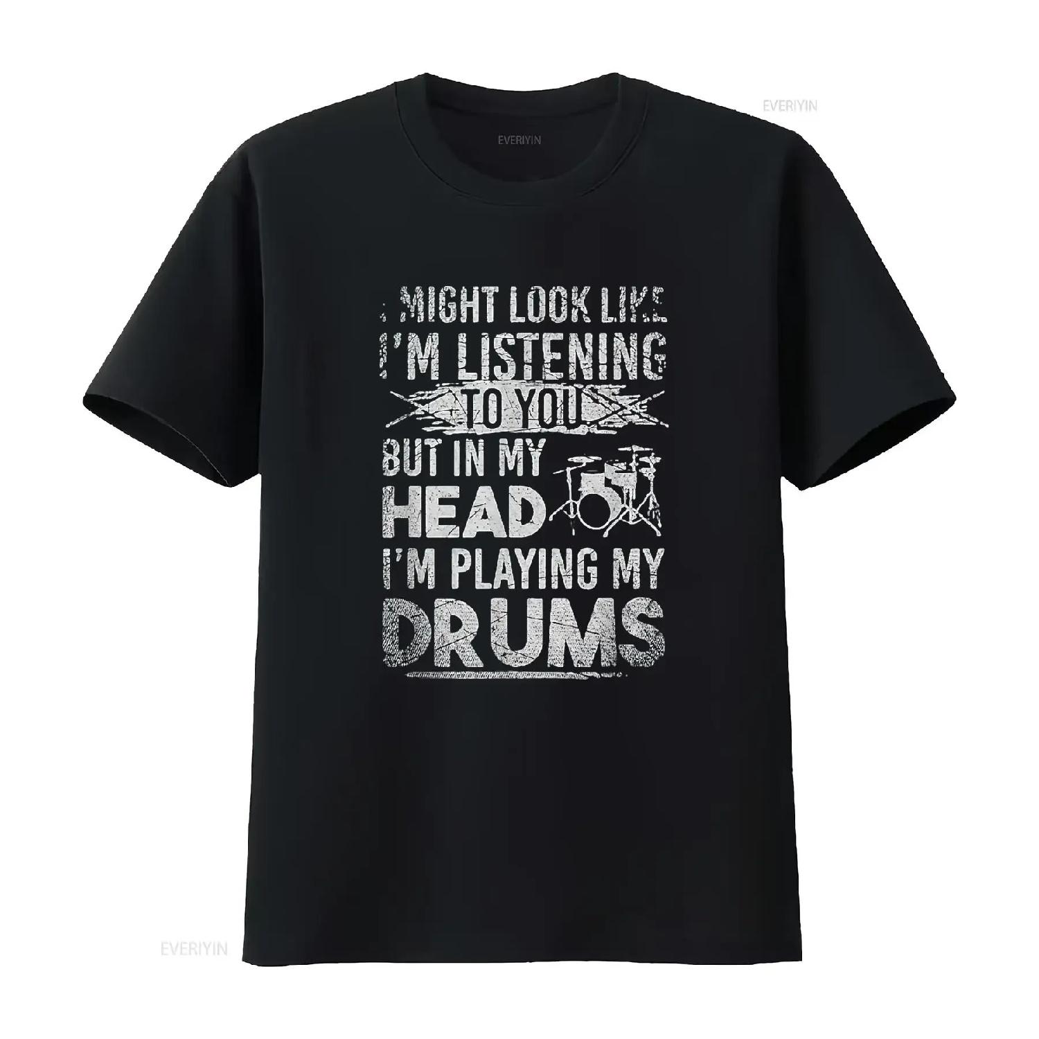 

Mens Funny Drummer Musician Drums T Shirt Black Large vintage Washed Stylish designer clothes Top For Everyday Wear Unisex XXXXXL різнокольоровий