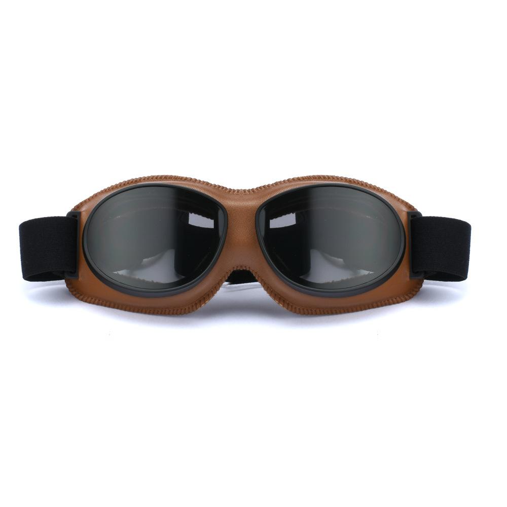 Retro Goggles, Motorcycle Riding Goggles Leather Frame UV Protection Locomotive Modification Accessories