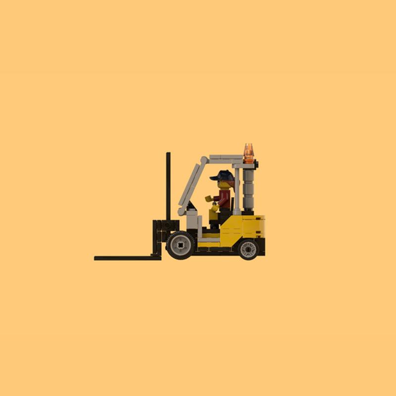 Engineering Truck Forklift Building Block Truck Transporter Assembled Toy Model Compatible With Small Particles