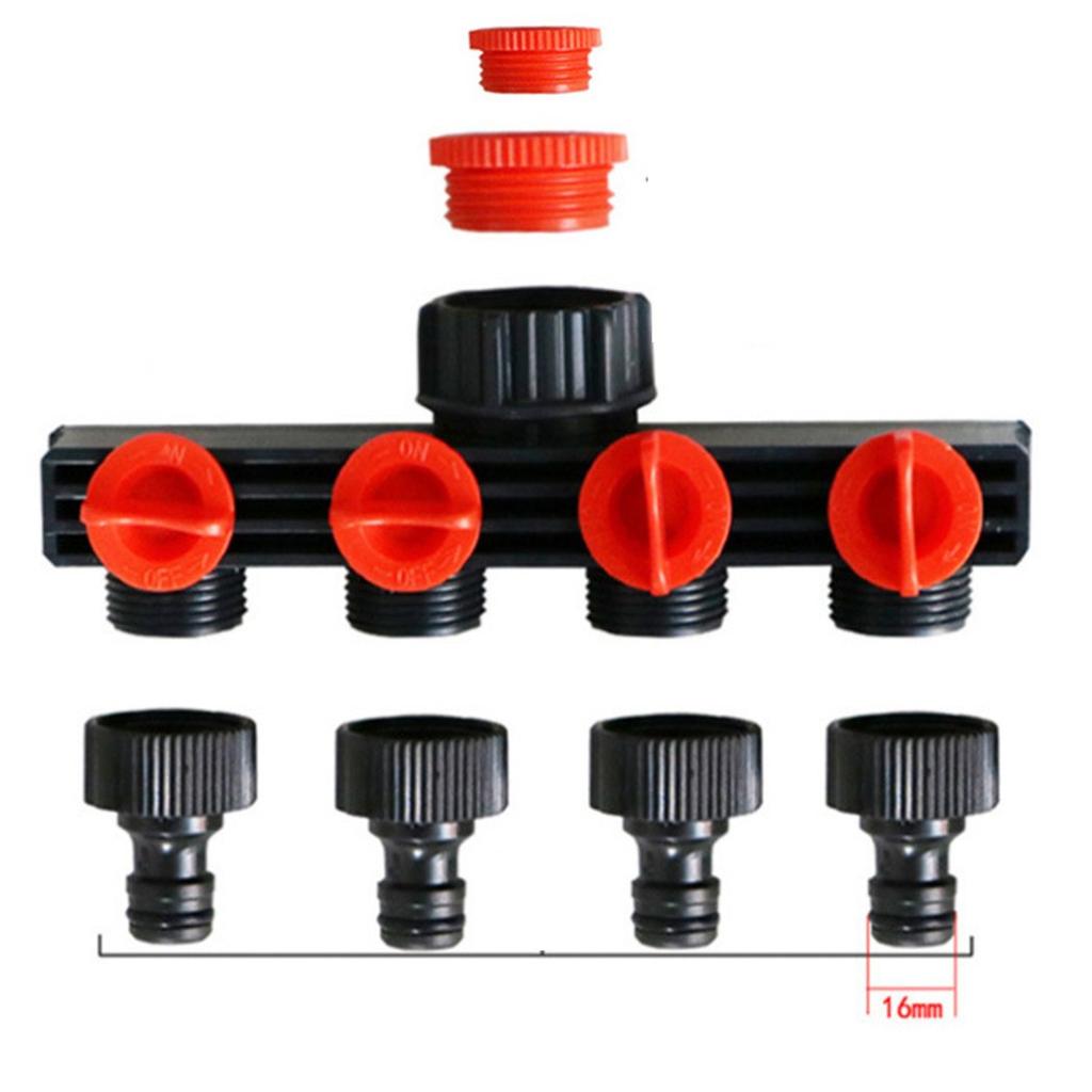 4 Way Tap Connector Garden Manifold Hose Pipe Splitter Adapter Water Faucet